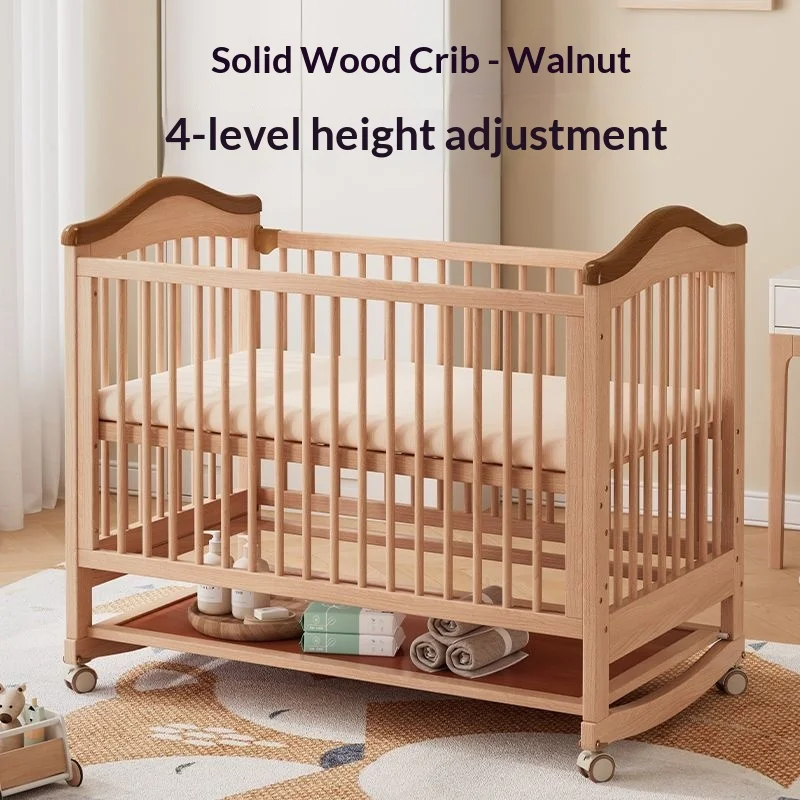 

Детская кроватка-люлька из массива дерева, приставная к кровати, портативная, для новорожденных, передвижная, многофункциональная, для детской комнаты