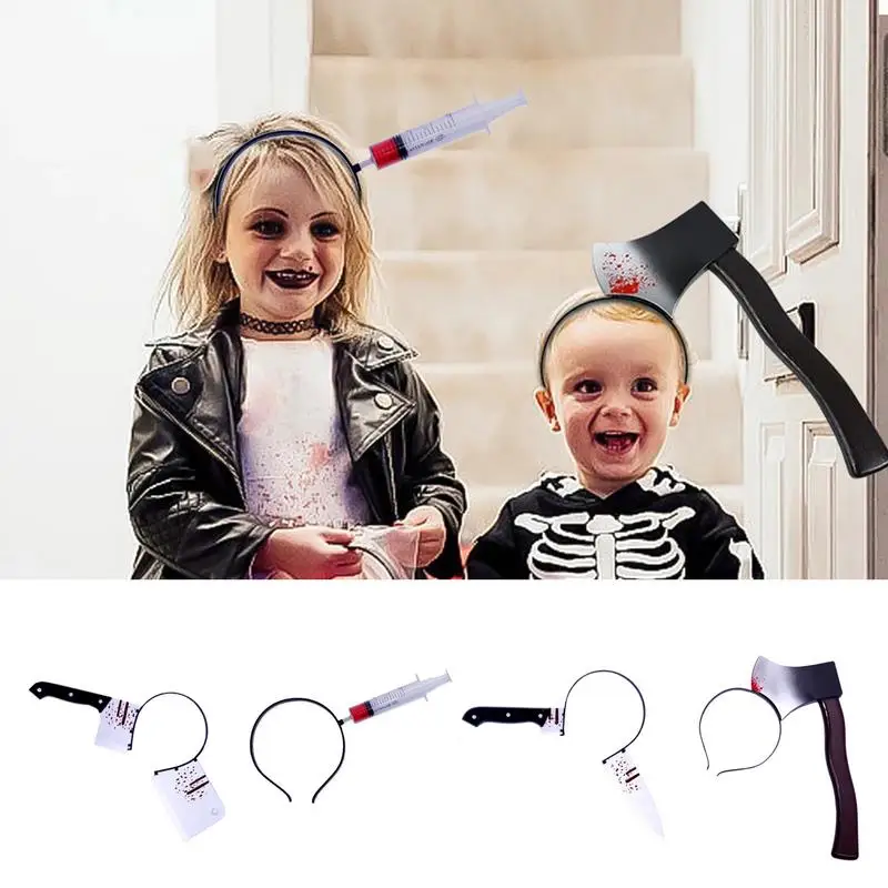 Scary Costume Bloody Headband Scary Bloody Headgear Accessories Halloween Horror Hair Bands Bleeding Axe For Dress Up Gathering