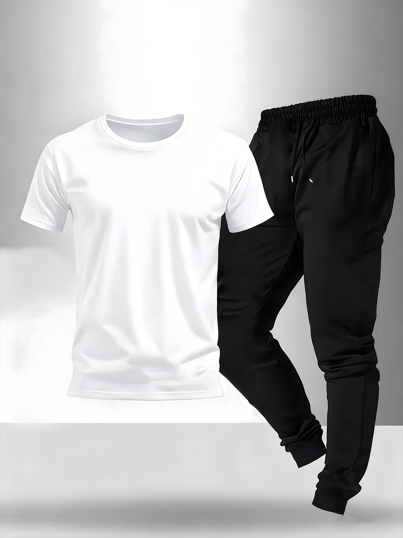 

2026 summer daily T-shirt 2-piece setcasual fashion short sleeved set men's home outdoor comfortable soft S-3XL