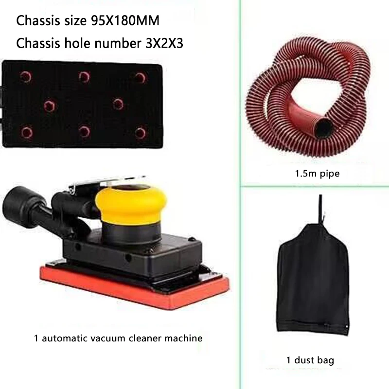 Putty Polishing Machine Rectangular Dry Grinding Head Pneumatic Sandpaper Polishing Machine Car