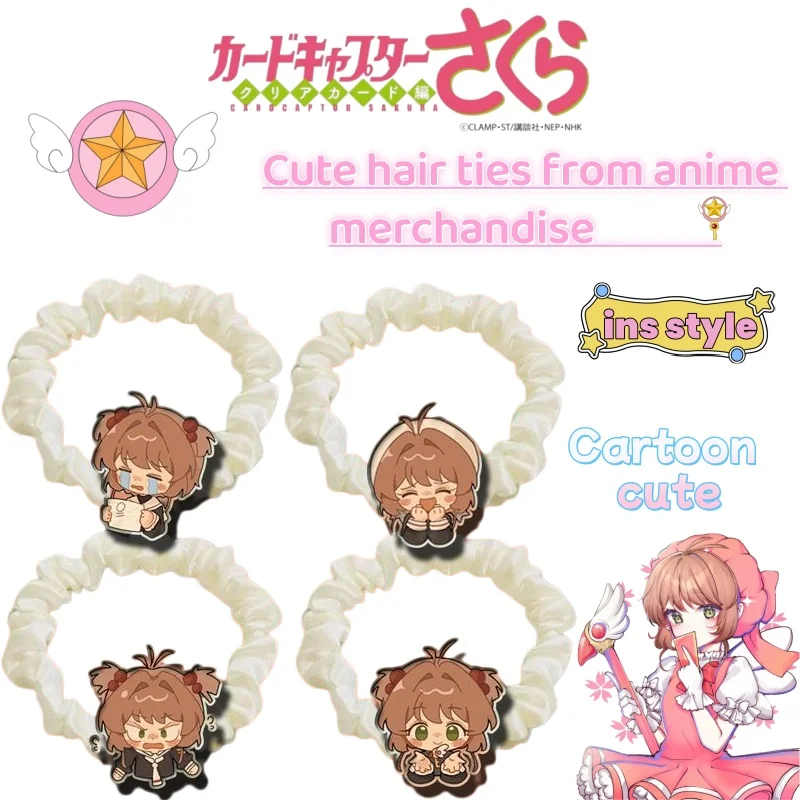 Cardcaptor Sakura anime merchandise Sakura cute hair tie, little girl hair band, student sweet cartoon elastic hair accessory