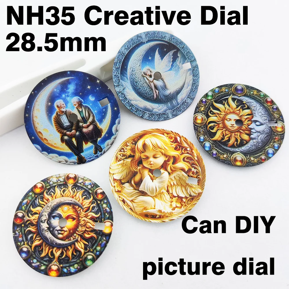 28.5mm watch dial NH35 dial DIY logo custom creative icon dial suitable for SKX007/7S26/NH36/NH35 Automatic movement