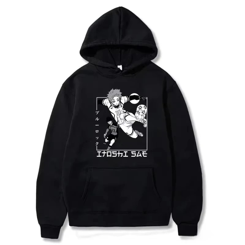 2026 New Autumn Winter Hooded Sweatshirts Manga BLUE LOCK Itoshi Sae Hoodies Men Women Casual Loose Anime Street Hip Hop Hoody