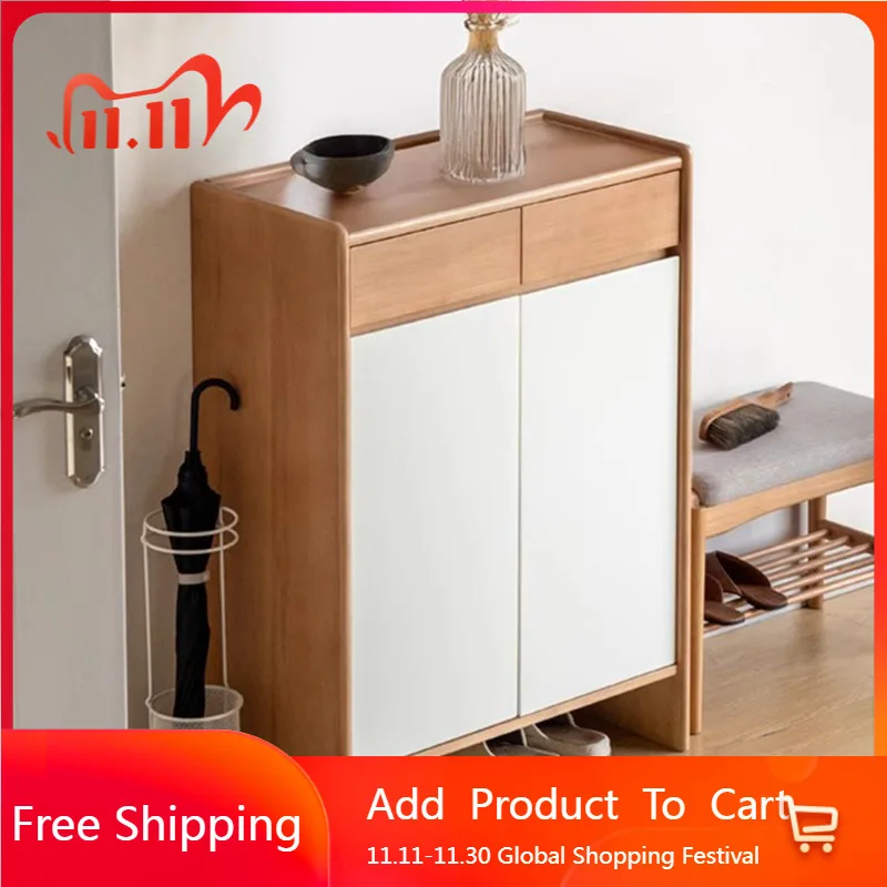 خزانة الأحذية الخشبية البيضاء كبيرة الحجم المهنية خمر ديكور الغرفة مطعم رف الأحذية الأثاث الأوروبي زاباتيرو الفريد
