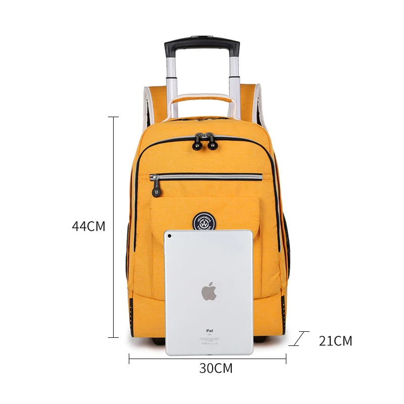 Fashion Trolley Bagage Rugzak Met Wielen Reizen Grote Capaciteit Trolley Tassen Rollende Tas Zakelijke Laptop Schooltas