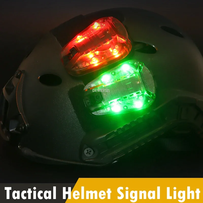 Tactical Helmet Signal Light LED Strobe Airsoft Helmet Light Flashlight Survival Lights for Outdoor Sports