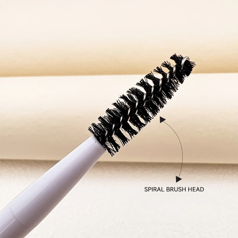 Pettine per sopracciglia a spirale angolato portatile a doppio scopo, spazzola per sopracciglia a doppia testa, spazzola per ciglia, strumento di bellezza multiuso
