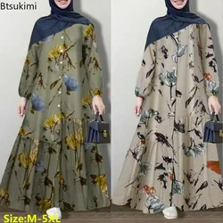 2026 Women's Muslim Dress Fashion Sweatshirt Dress Stylish Hoodies Long Sleeve Maxi Dress Female Casual Solid Hooded Vestidos