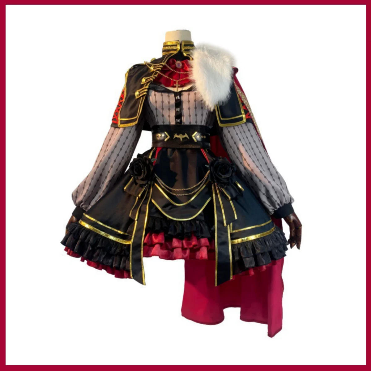 Virtual Youtuber Kuzuha Sanya Cosplay Costume Vtuber Nijisanji Female Gothic Lolita Dress Cloak Wig Woman Kawaii Masked Ball Set - Image 2