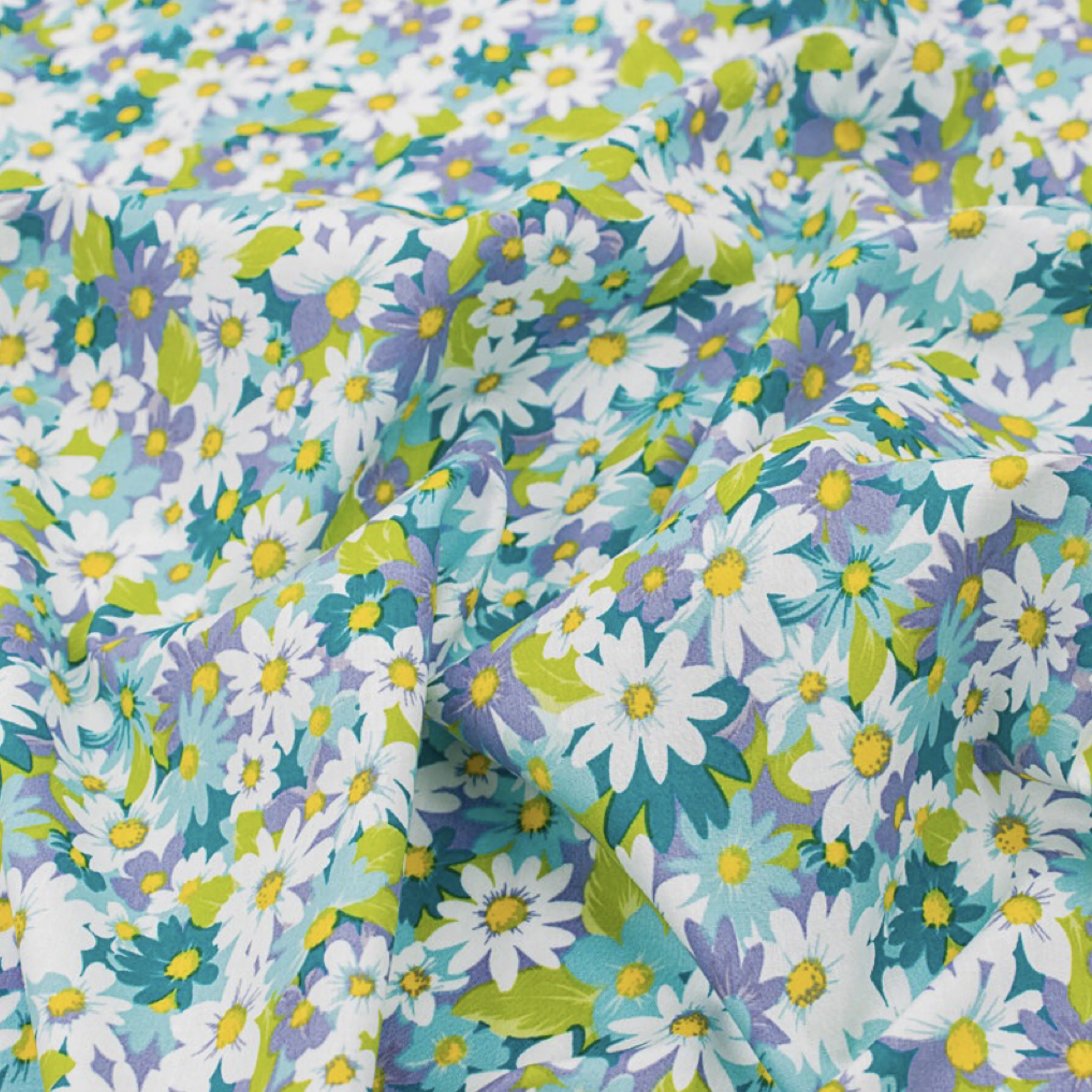 Monet Sunflower Pattern 100% Cotton 40S Liberty Fabric Digital Printing for Sewing Cloth Dresses Skirt Kids Baby Designer