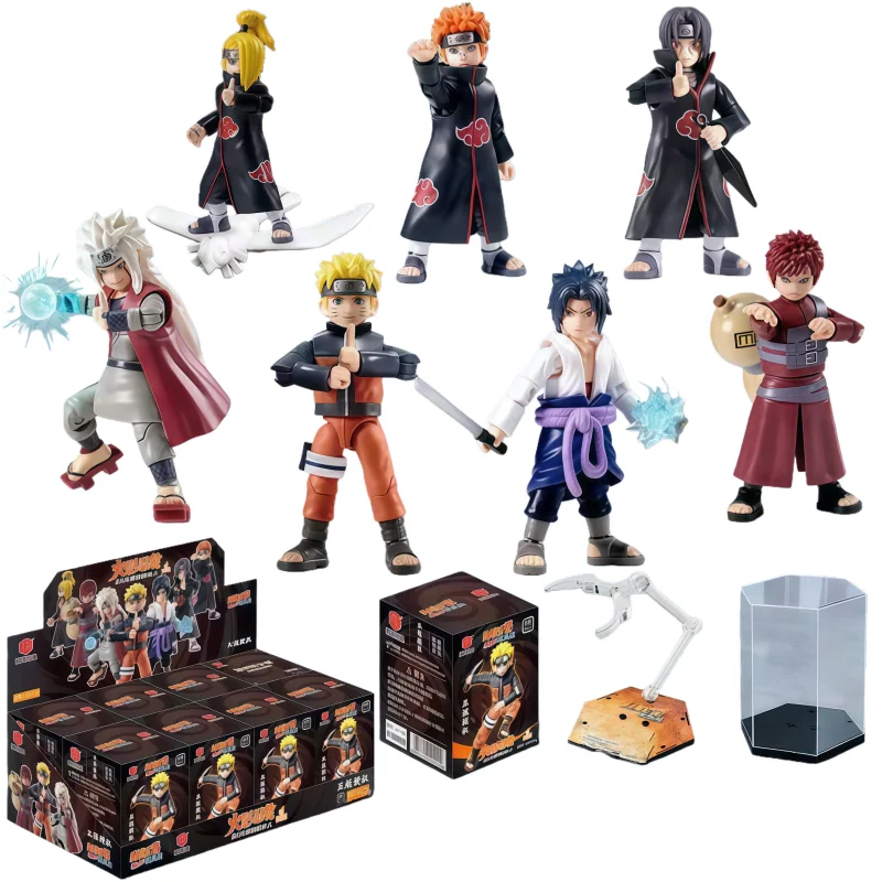 Brinquedos Originais NARUTO Blind Box, Figuras de Ação de Uzumaki Naruto, Gaara, Jiraiya, Uchiha Sasuke, Uchiha Itachi, Presentes de Aniversário