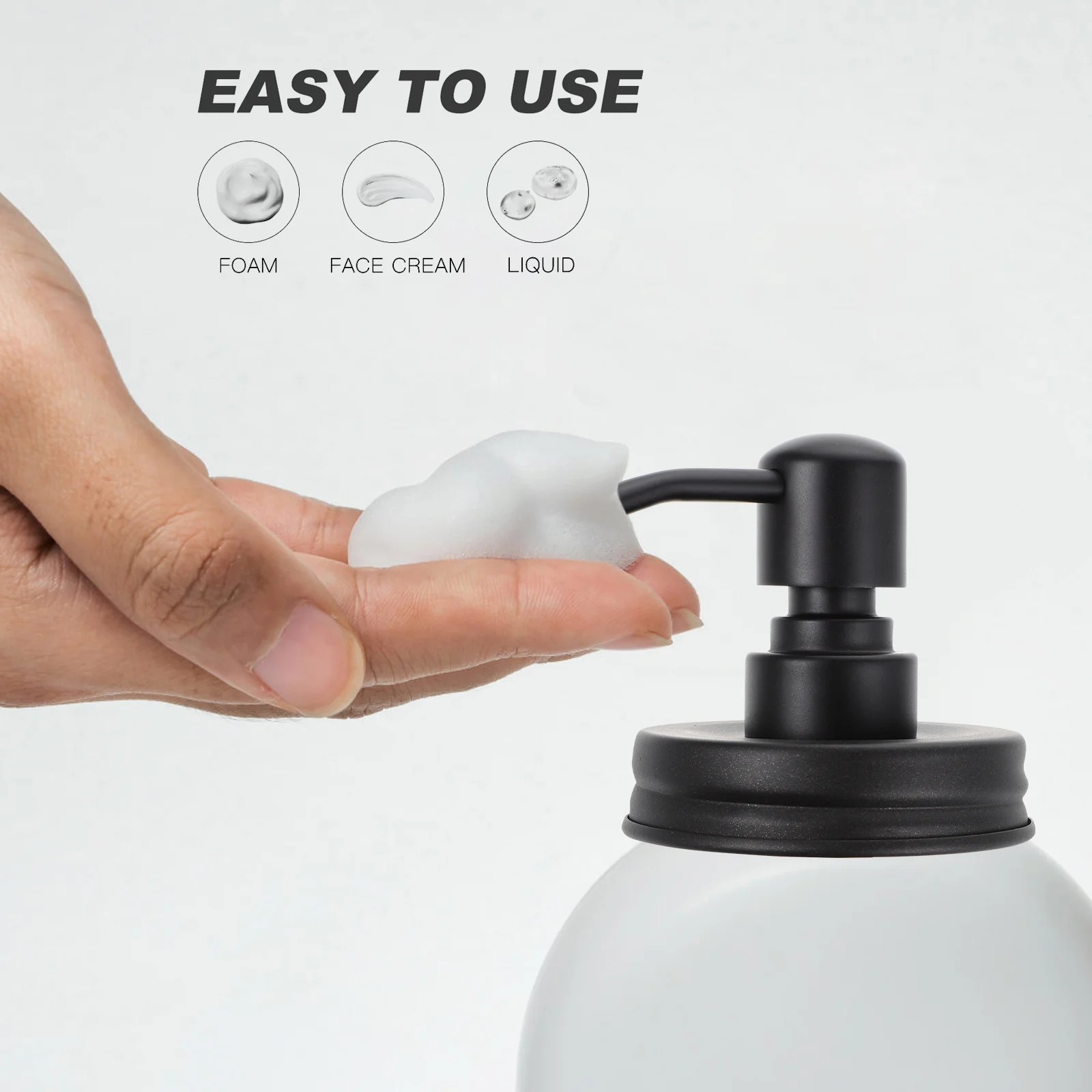 1 قطعة موزع الصابون الفولاذ المقاوم للصدأ غطاء الصحافة رأس المضخة لزجاجات الجرة استبدال المضخة القديمة وظيفة الاستغناء السلس