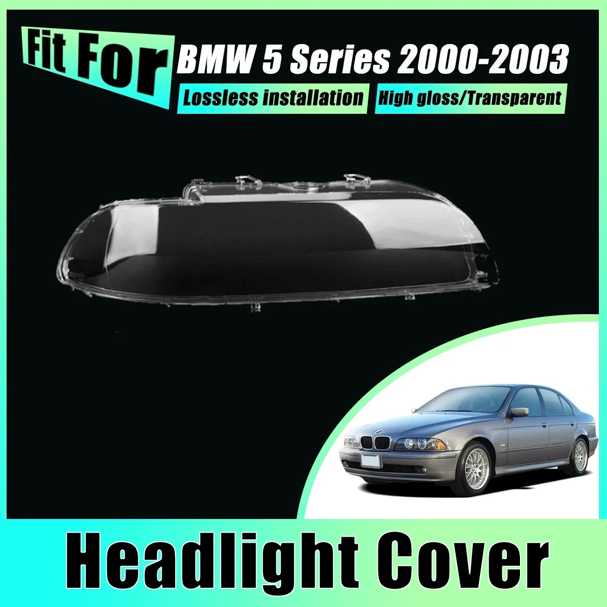 

Pair Headlight Covers For BMW 5 Series 2000-2003 E39 2001 2002 Head Light Caps Front Lens Fog Lampshade Headlamp Car Accessories