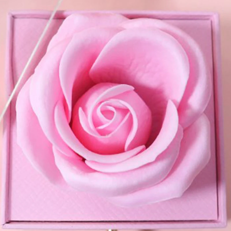 Romantic Rose Flower Drawer Box Valentine's Day Jewelry Gift Packaging Ring Necklace Storage Box Wedding Engagment Party Favors