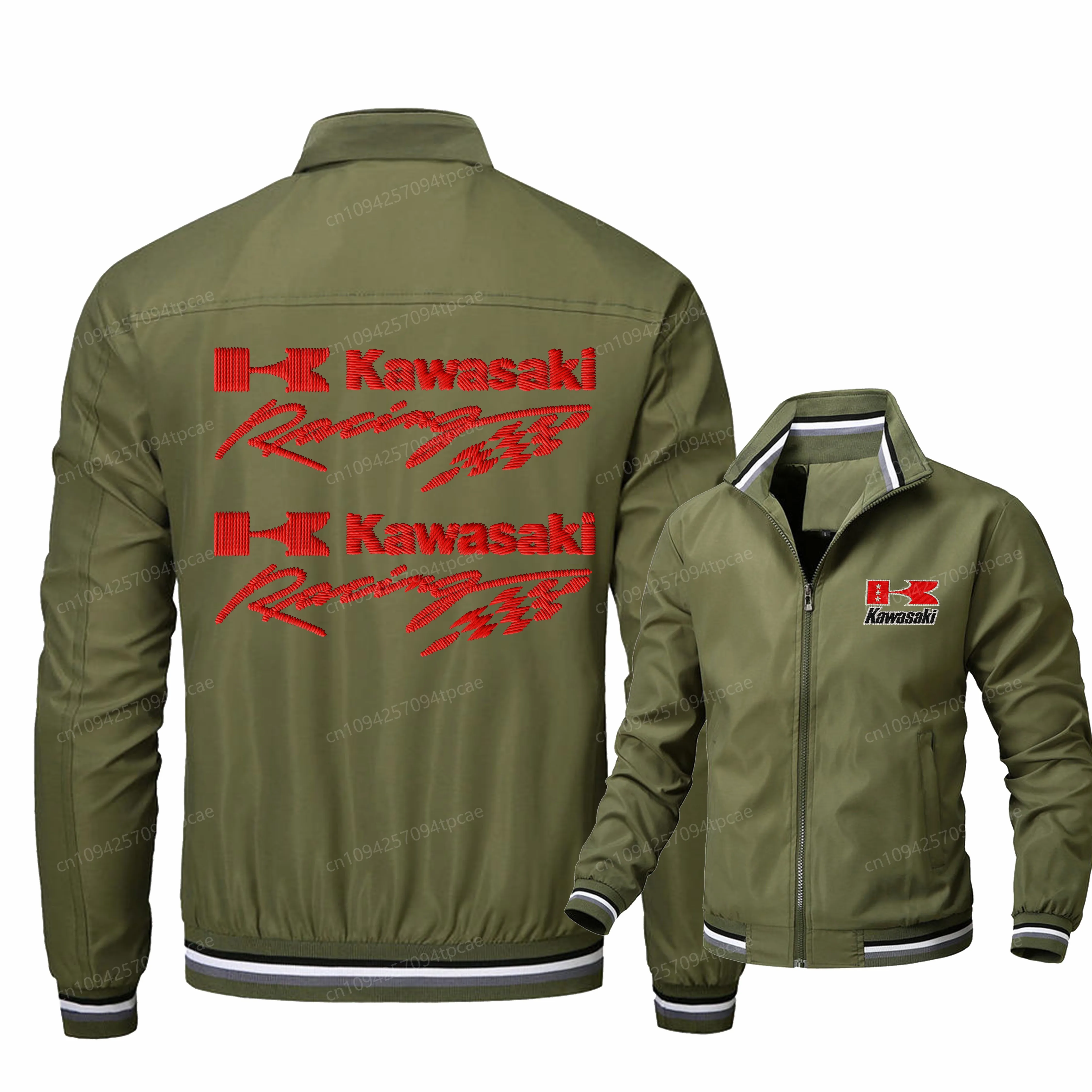 

Kawasaki Embroidery 3D Printing Coat Men's Clothes Motorcycle Uniform Jackets for Man Sports Coats Jacket Clothing Motorcyclist