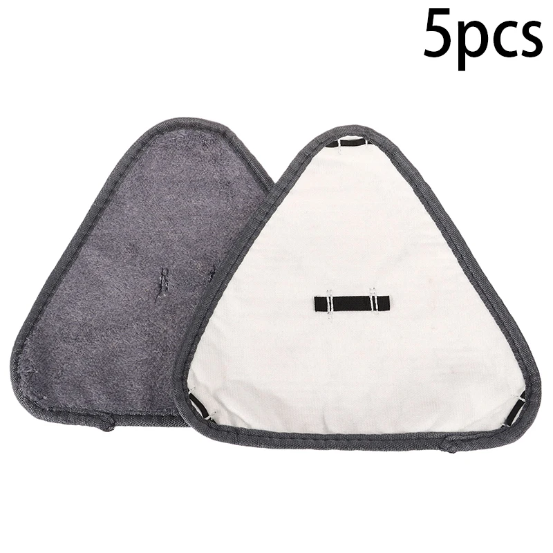 **5Pcs Triangle Microfiber Cloth Dust Mop Replacement Head Pads Glass Cleaning Microfiber Sweeping Rags Floor Clean Tool