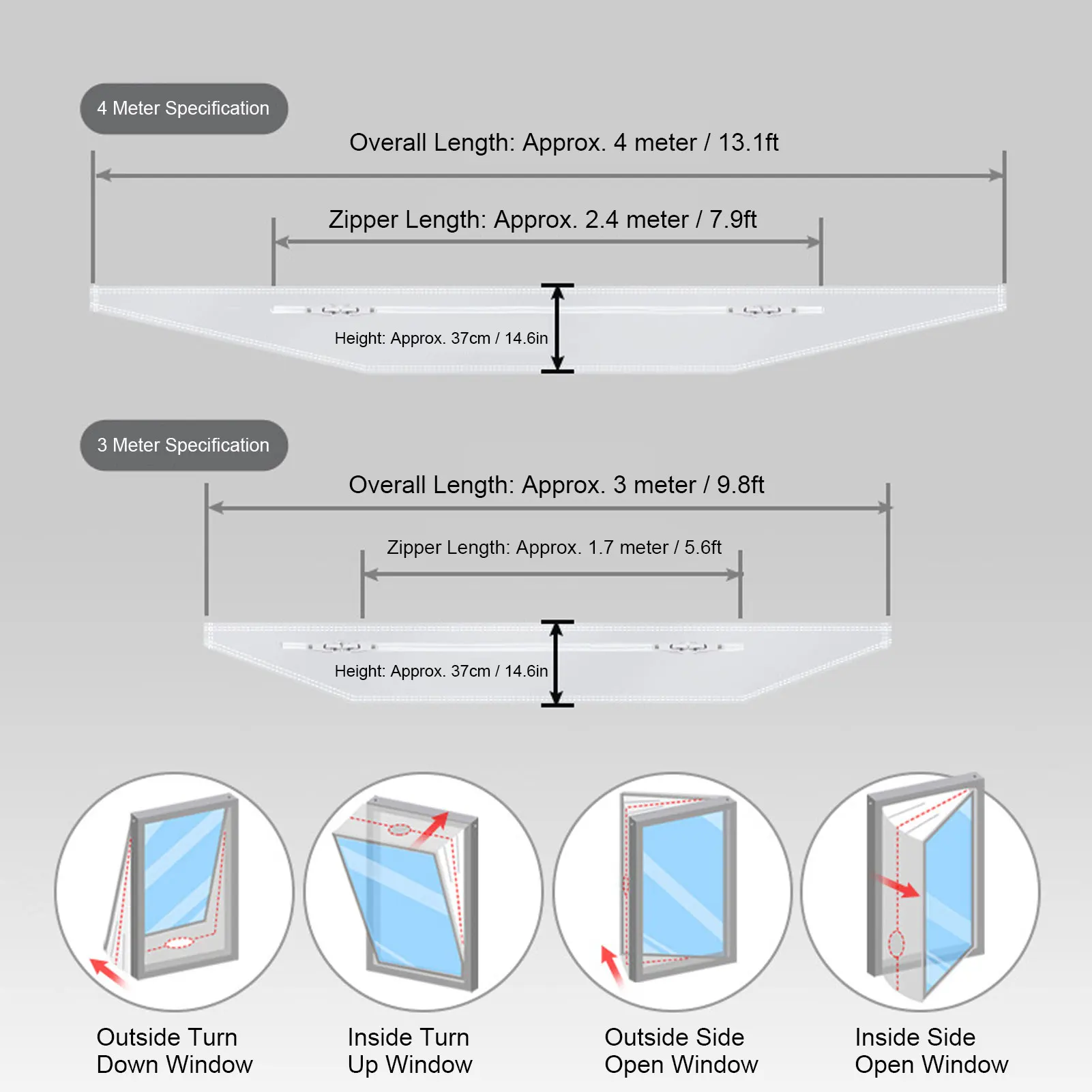 AC Window Frame Sealing Cloth Portable Air Conditioner Window Sealing Cloth  AC Window Frame Baffle Kit Silver Grey