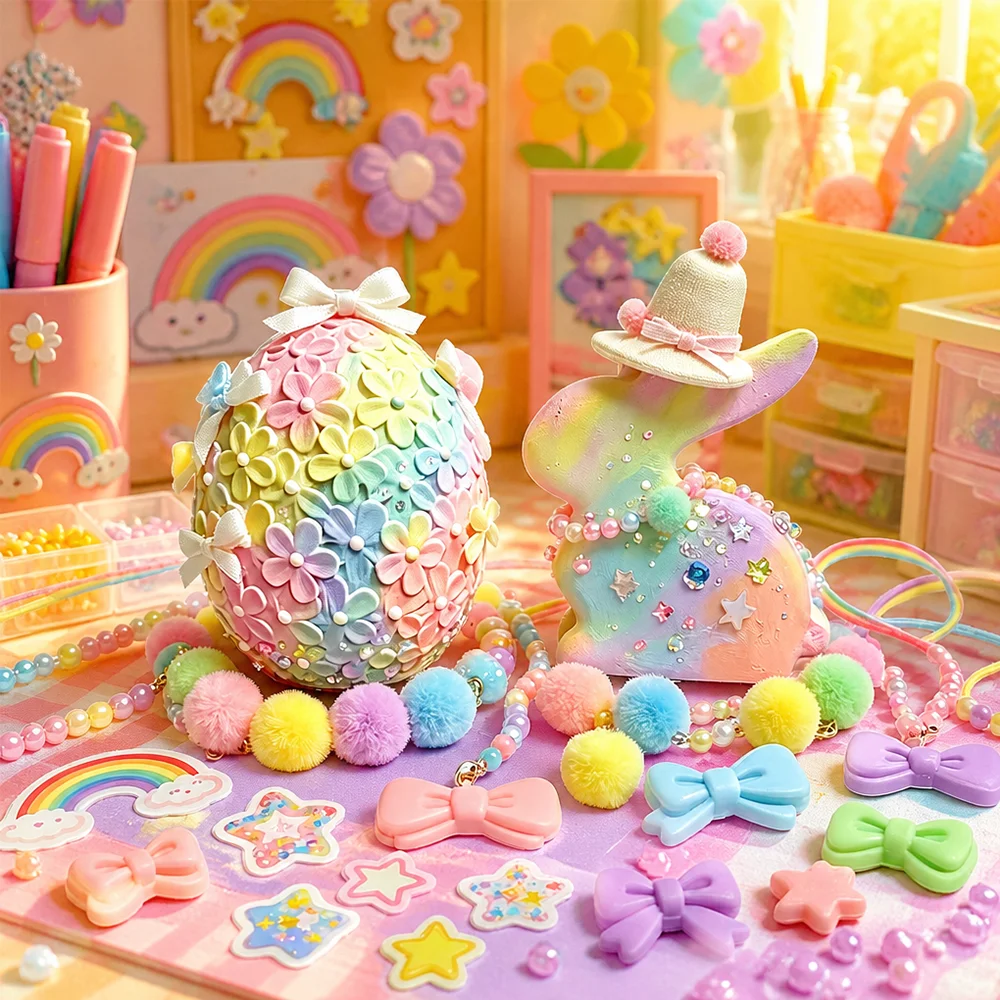 

2Pcs Easter Rabbit Flower Egg Silicone Mold DIY Gypsum Plaster Painting Mold Resin Epoxy Casting Mould Bunny Lamp Molds Handmade