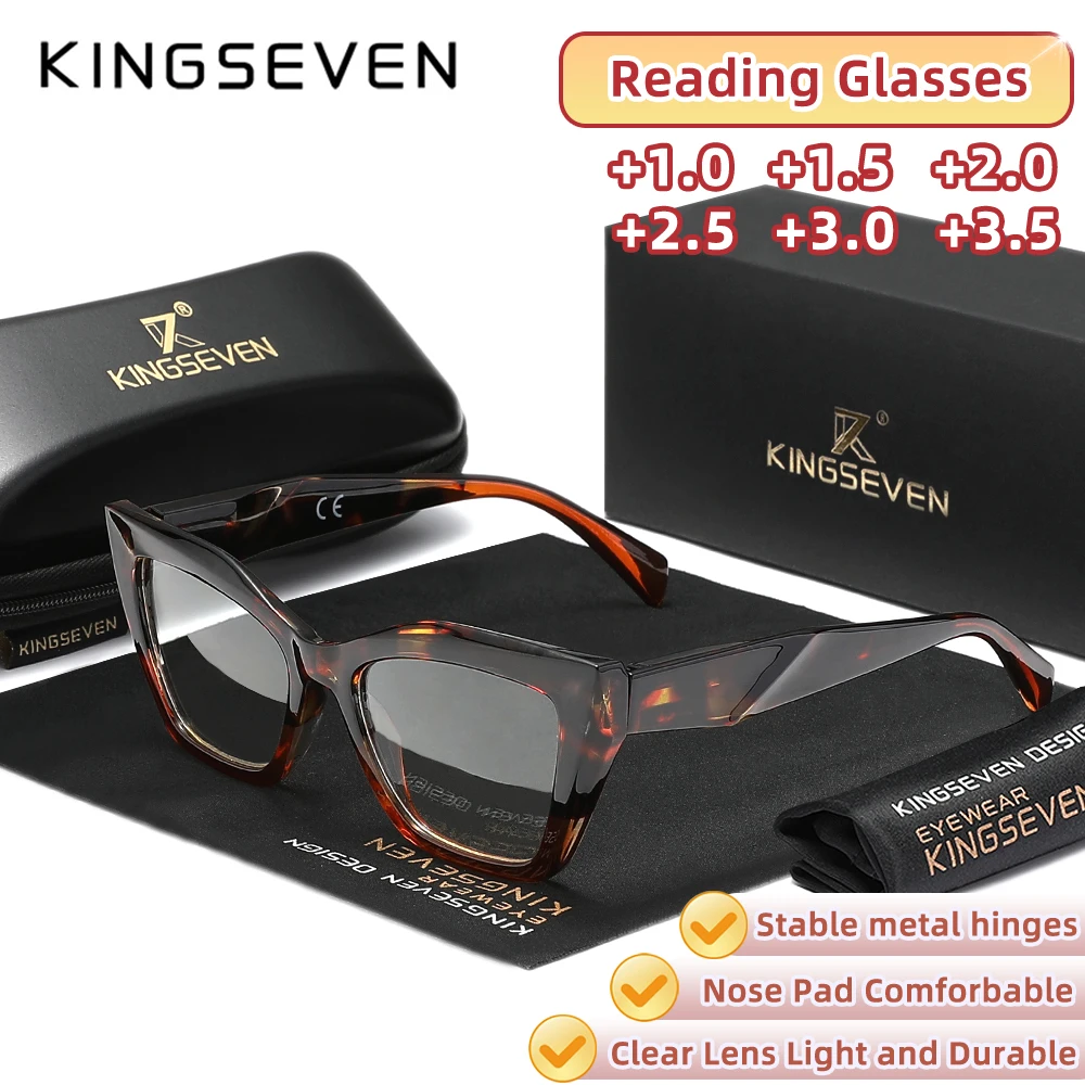 

KINGSEVEN Large Frame Reading Glasses Men Women Reading Eyeglasses Anti blue light Eyewear Elderly+1.0 +1.5 +2.0 +2.5 +3.0 +3.5