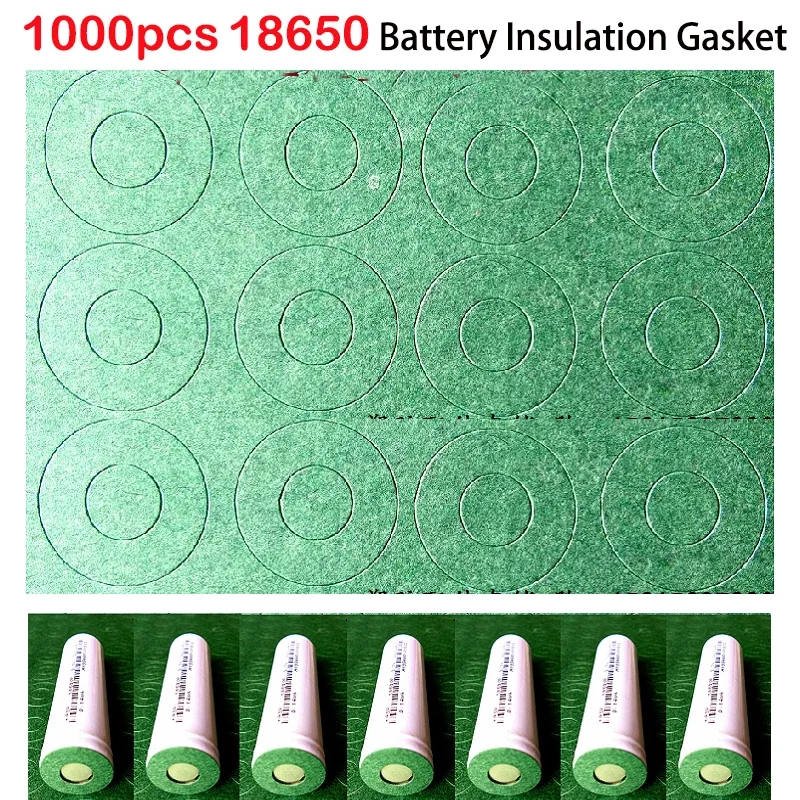 1000pcs 18650 Battery Insulation Gasket Barley Paper 18650 Battery Pack Cell Electrode Insulated Pads Hollow Insulating Gasket