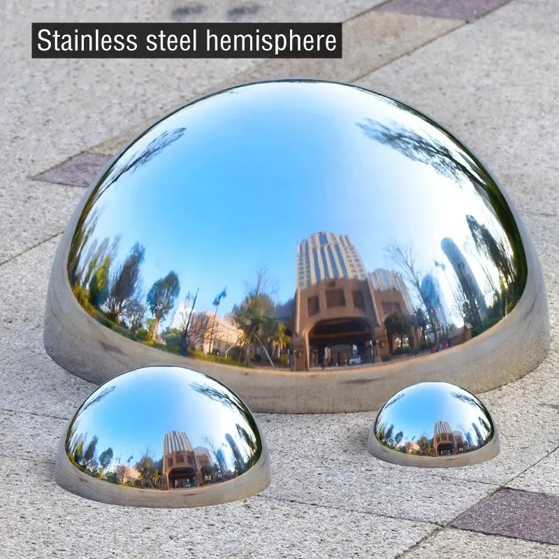 304 Stainless Steel Hemispherical Head 1.5mm Thick Mirror Hollow Decor Ball 19mm-300mm Diameter for Decoration