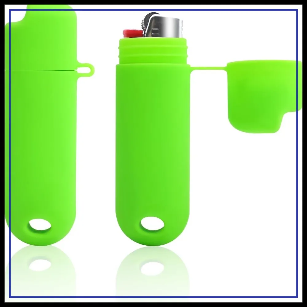 

2pcs Waterproof Lighter Case Cover Holder for BIC, Outdoor Anti-Drop Silicone Protector Sleeve Pack (Light Green)