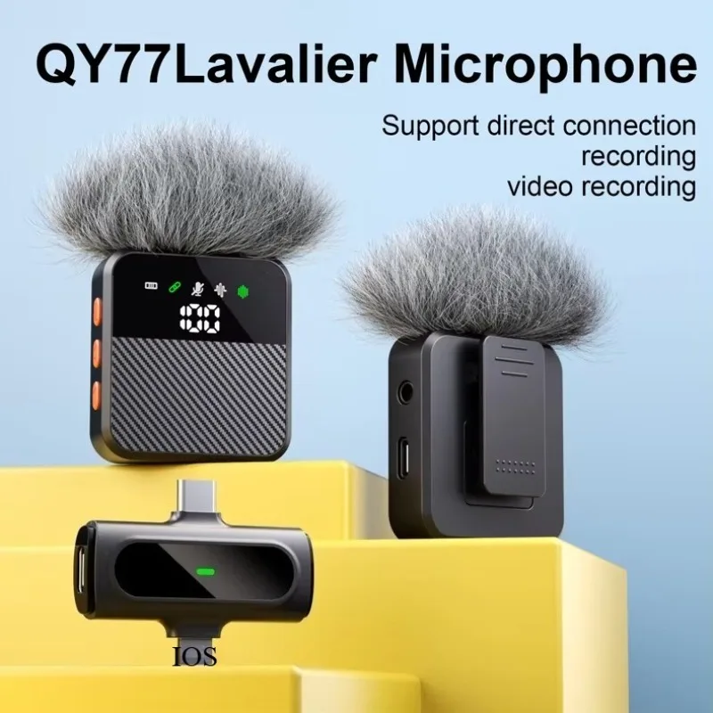 Wireless Lavalier Microphone Mini Lapel Mic with Noise Reduc