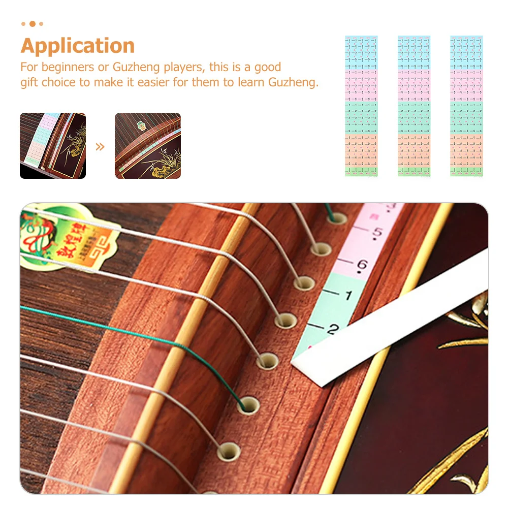 3 قطع من ملصقات مقياس Guzheng الممتازة للتعلم Guzheng ملحقات ممارسة الملاحظات الموسيقية للطلاب والمعلمين