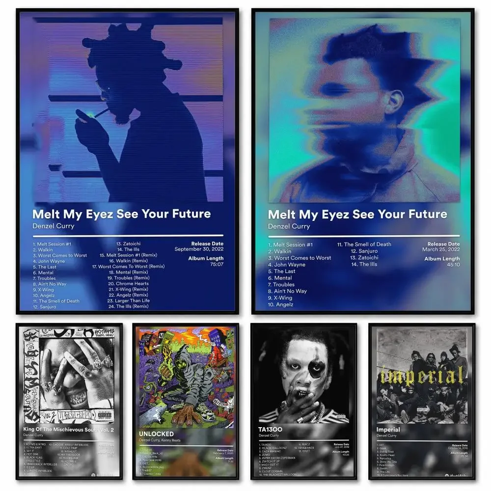 Pop Rapper D-Denzel Curry Album Cover Painting Calligraphy Canvas Wall Art Prints for Living Room Bedroom Home Decor Gift