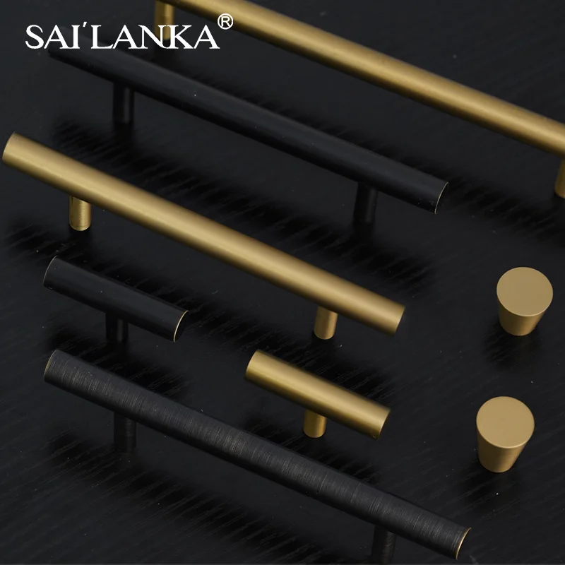 

SAILANKA Brass Furniture Handle Gold Long Handle Wardrobe Cupboard Knobs Kitchen Cabinet Storage Door Drawer Pulls Hardware