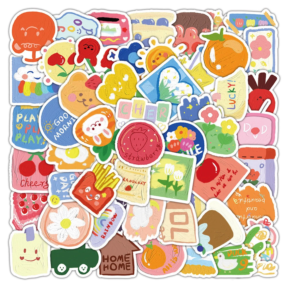 10/30/50PCS Cute Cartoon INS Style adesivi estetici decalcomanie fai da te telefono Laptop bagaglio Kawaii decorazione decalcomanie divertimento per bambini giocattoli