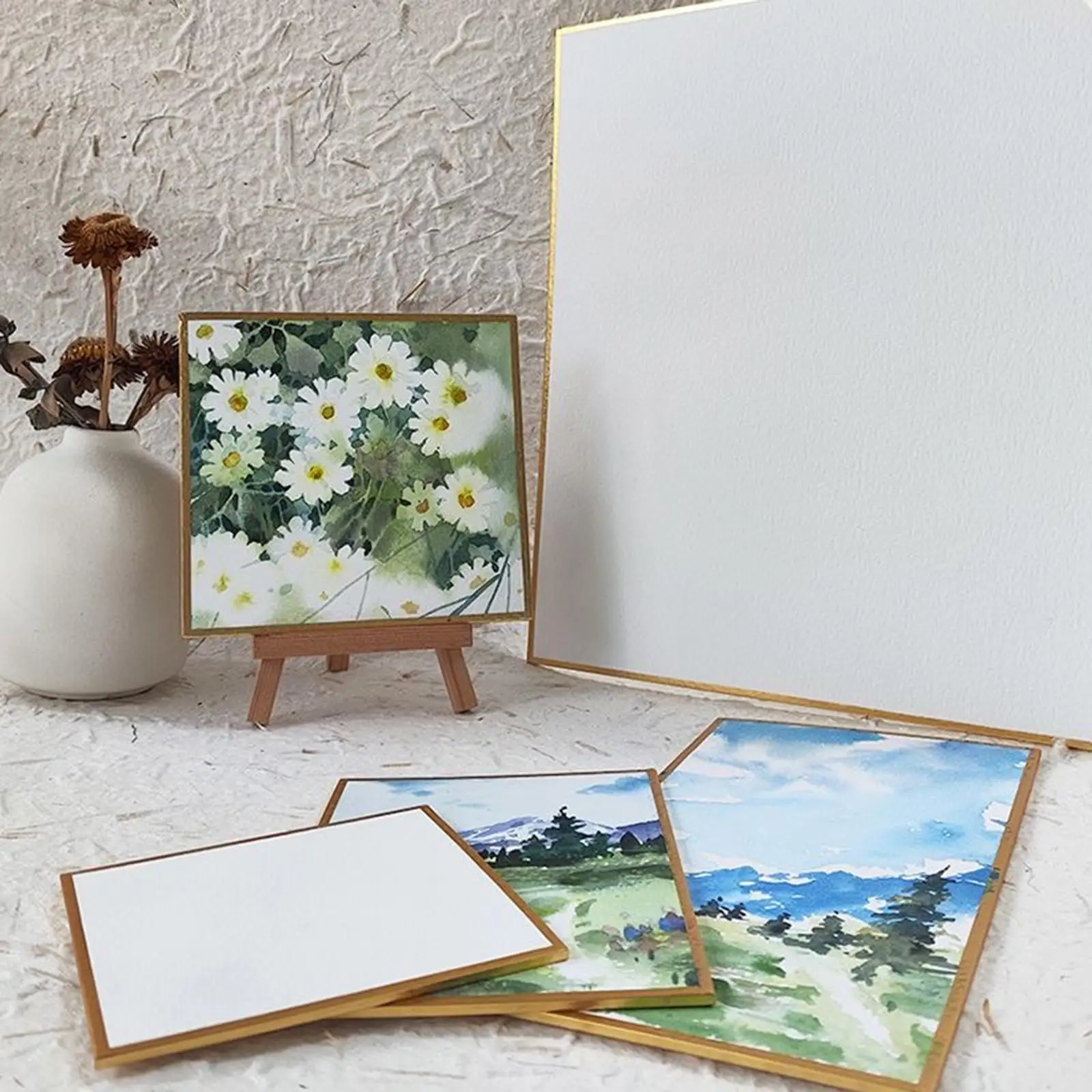 กระดานชิคิชิ 10 ชิ้น อเนกประสงค์ รูปทรงสี่เหลี่ยม อุปกรณ์ศิลปะและงานฝีมือ กระดาษวาชิ สำหรับลายเซ็นศิลปิน งานคอสเพลย์