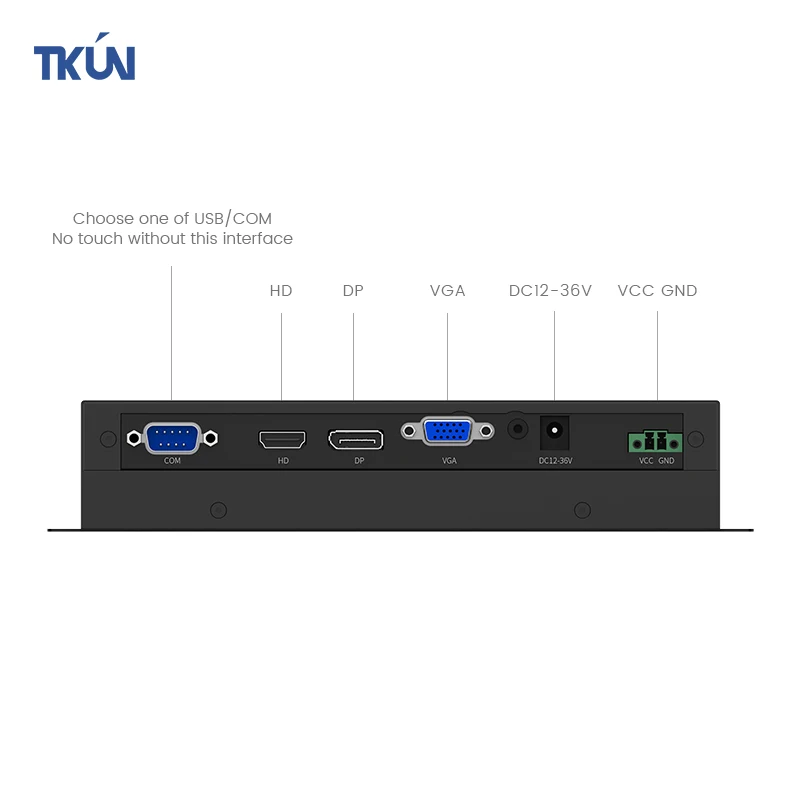 6.4" 1024*768 Monitor touch resistivo industriale Pannello impermeabile Display LCD incorporato Interfaccia HD DP VGA