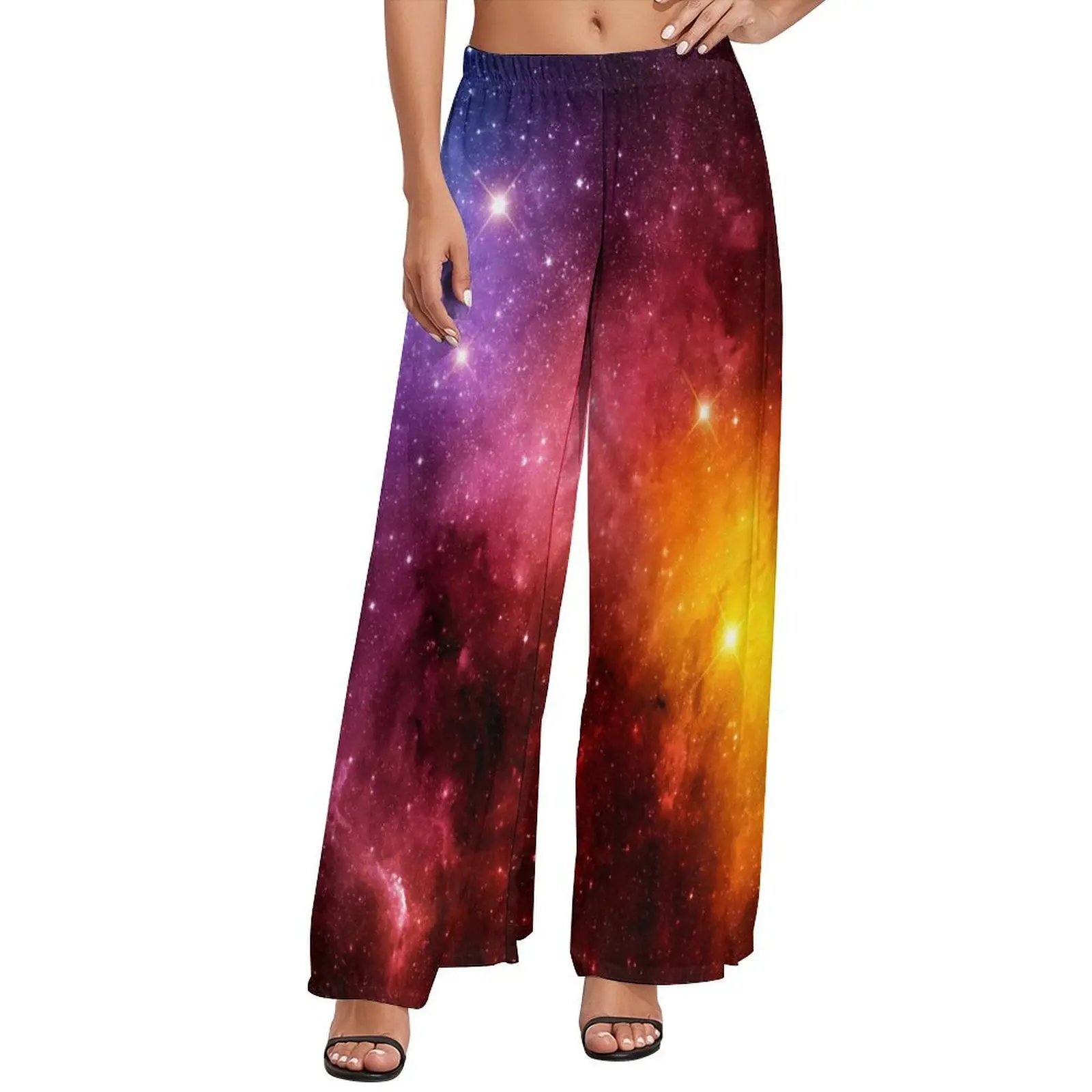 

Classic Galaxy Straight Pants Outer Space Sexy Wide Pants Female Big Size Streetwear Printed Trousers