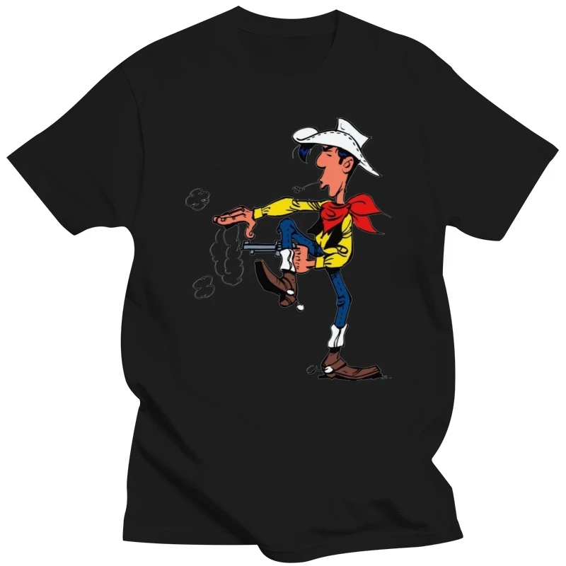 Lucky Luke Comics Cowboy Wilder Western Cool Summer Men  New T Shirt Personality Graffiti