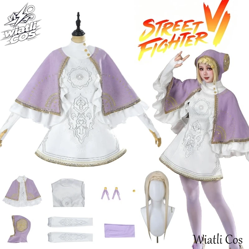 Costume de cosplay Ingrid, tenue de grand-mère Loli du jeu Street Fighter 6, perruque de cosplay Ingrid, vêtements de jeu de rôle pour femmes pour Halloween