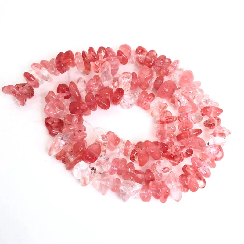 Naturstein-Chip-Perlen, 5–8 mm, unregelmäßiger Kies, Kristallquarz, für die Schmuckherstellung, Freiform-Perlen, DIY-Halskette, Armband, 15'' – Detail 15