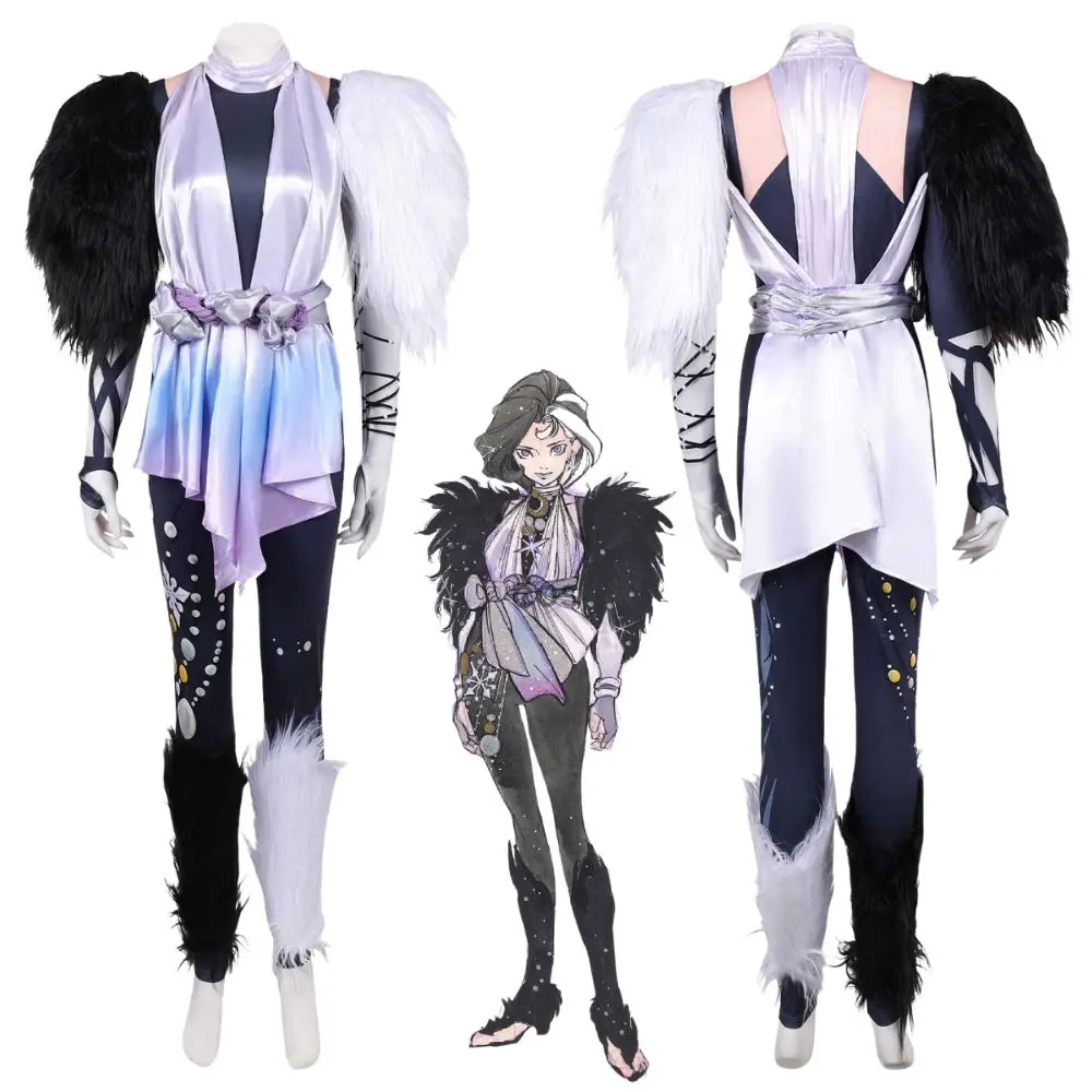 

Rivals Luna Snow Cosplay Fantasy Costume Disguise for Women Jumpsuit Shawl Fancy Dress Up Outfits Halloween Carnival Party Suit