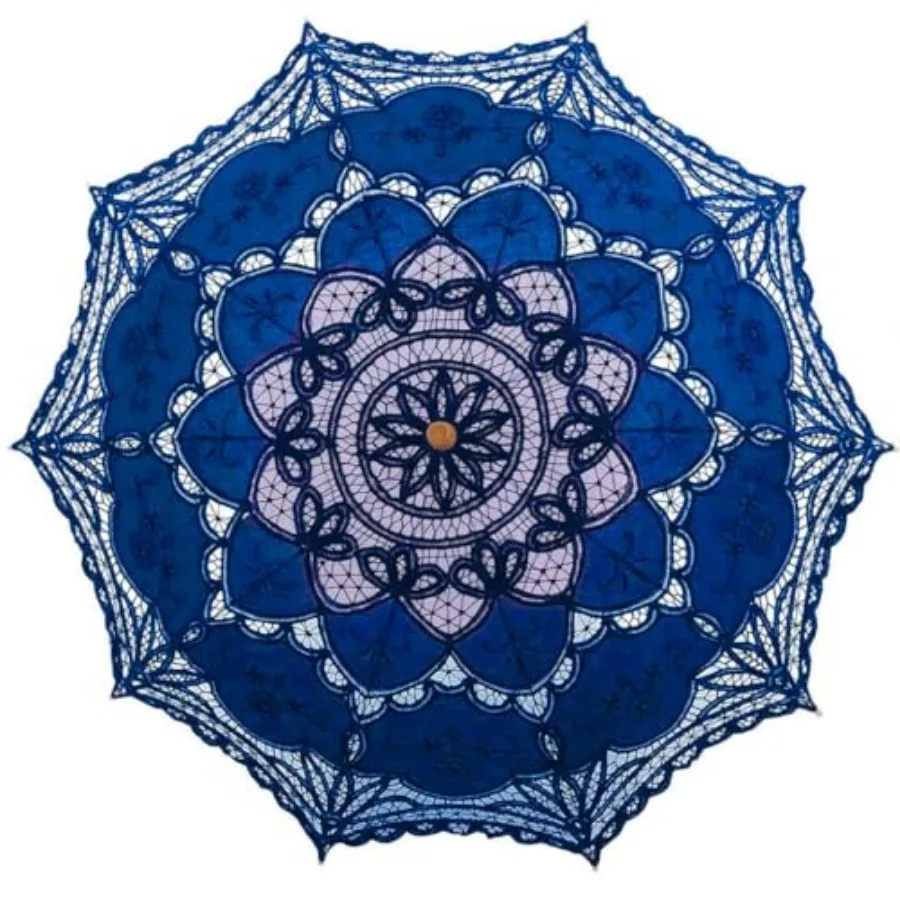 

Lace Parasol Umbrella Vintage Wedding Bridal Lace Umbrella for Decoration Photo Tea Party 32 Inch Adult Size
