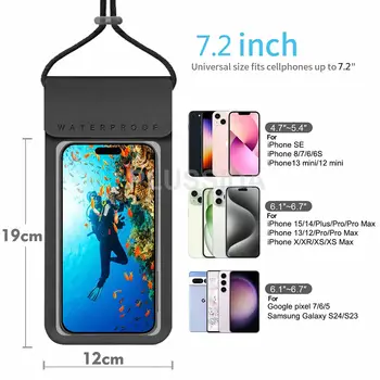 Voděodolné pouzdro na telefon s motivem plavání pro iPhone 11 12 13 14 15 Pro Max pro Infinix Note 40 Pro vodotěsný kryt na smartphone 10 nejlepší prodej Příslušenství k telefonům Infinix - №5