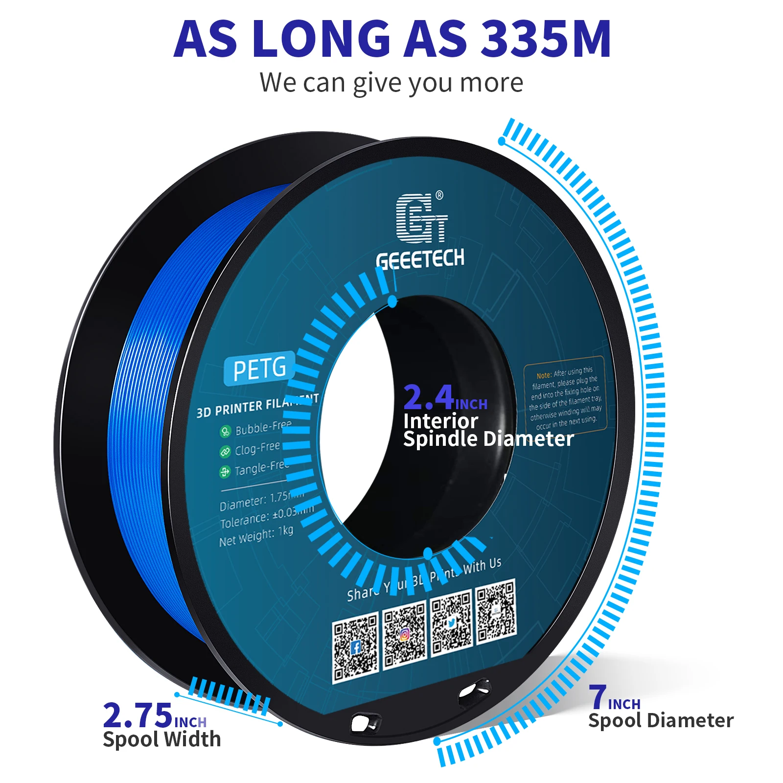 Geeetech, filament PETG o gramaturze 1,75 mm, 5 kg, do druku 3D, pakowany próżniowo, dostępny w lokalnych magazynach, kolorowy plastik, pasuje do większości drukarek 3D FDM. — zdjęcie produktu 3