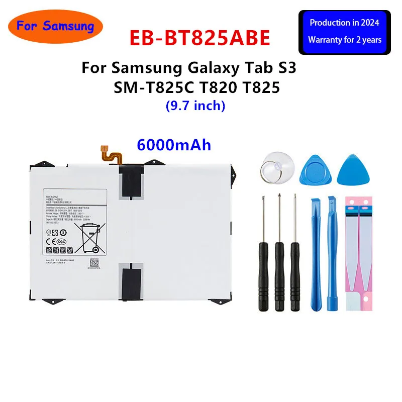 

Brand New EB-BT825ABE 6000mAh Tablet Replacement Battery For Samsung Galaxy Tab S3 9.7 inch SM-T825C T820 T825 +Tools