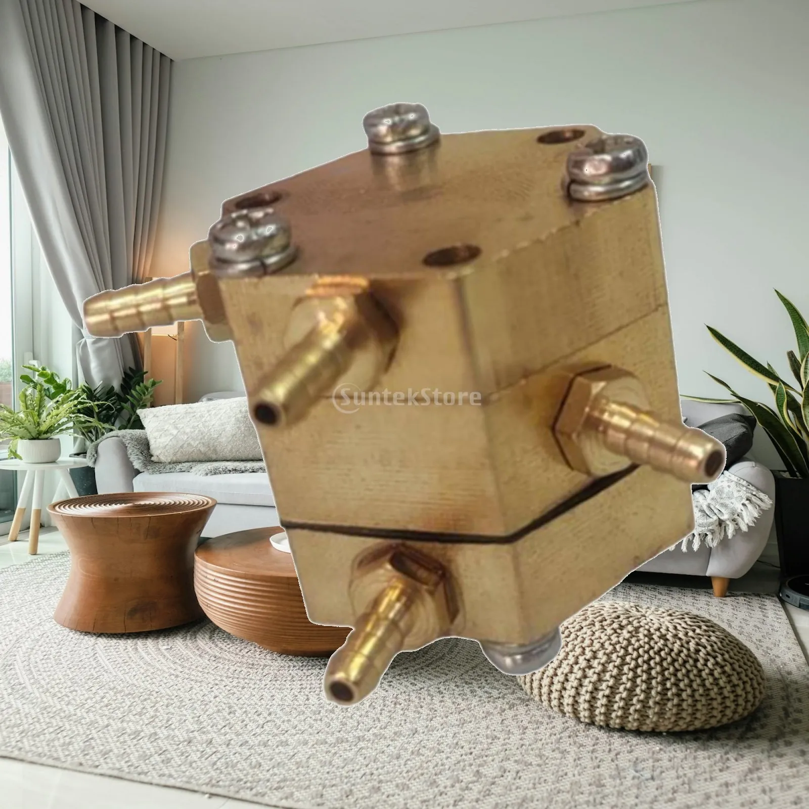 Dental Chair Unit Accessory Metal Water Pressure Valve Hexagonal Design for 0.12in Connector Copper Sturdy Build