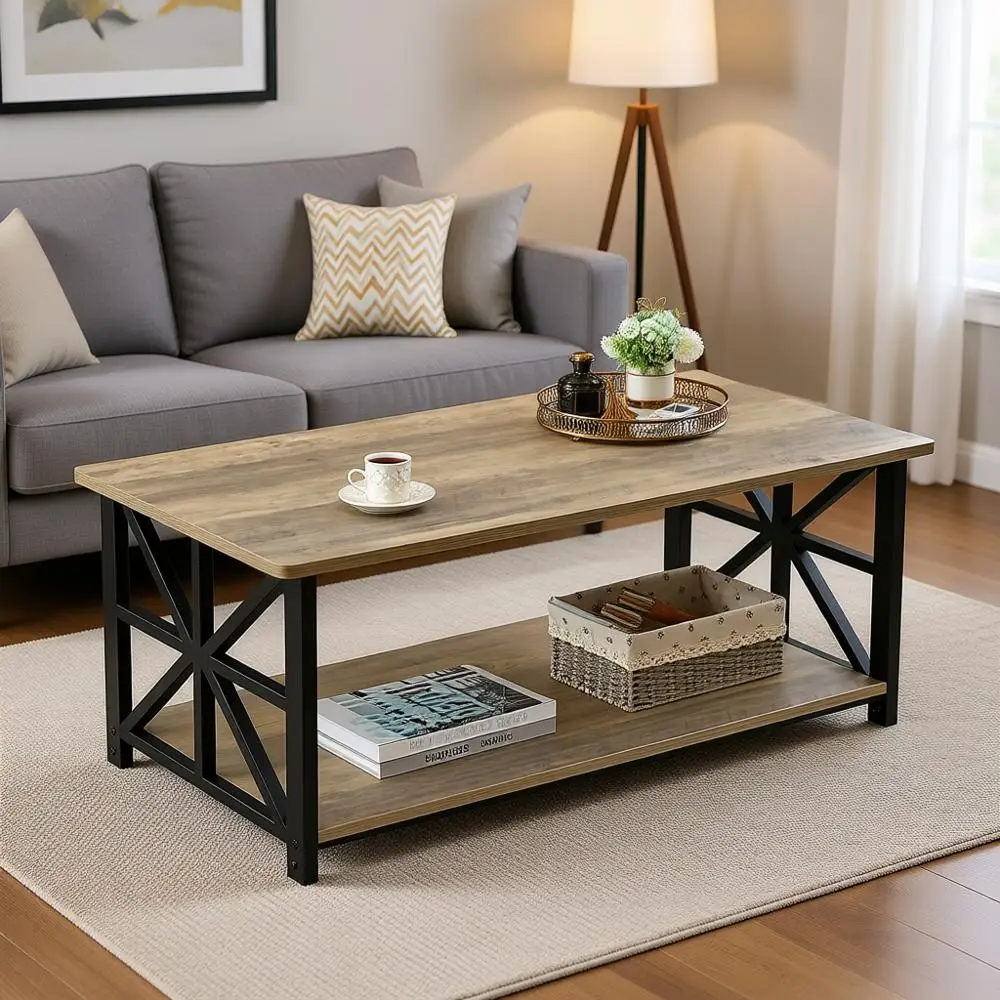 

Круглый журнальный столик с полкой для хранения, 39 дюймов, экономия пространства, простая сборка, серый оттенок