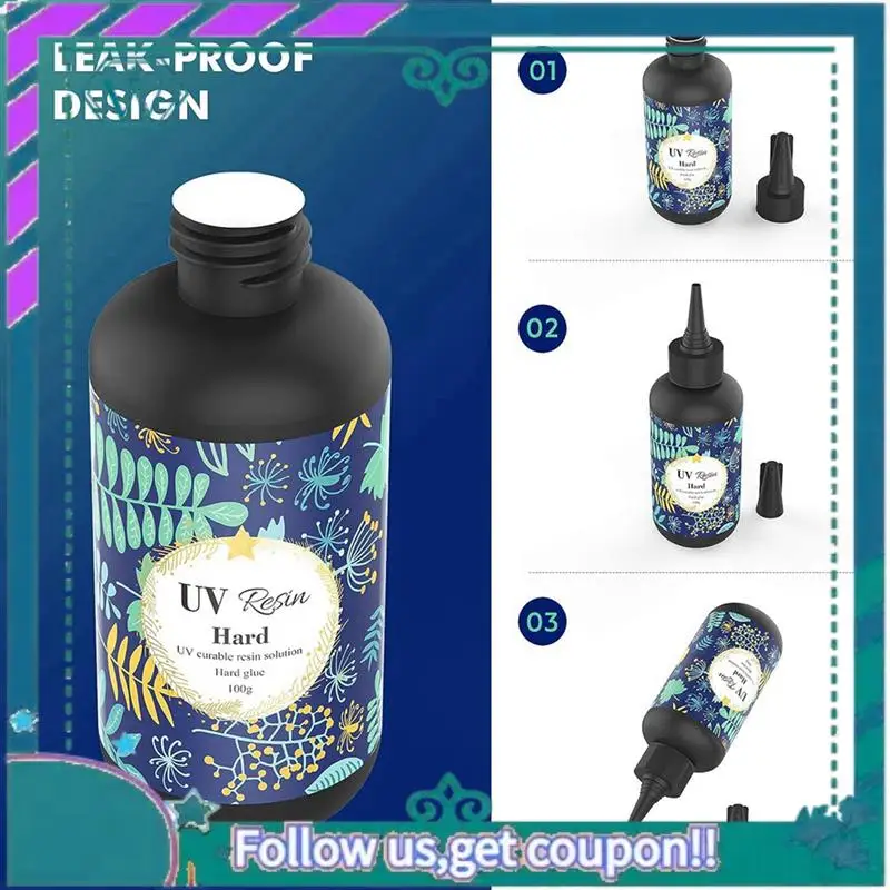 

Premium 6X UV Resin - 100G Crystal Clear Hard Type Glue Ultraviolet Curing Epoxy Resin For DIY Jewelry Making, Craft Decoration