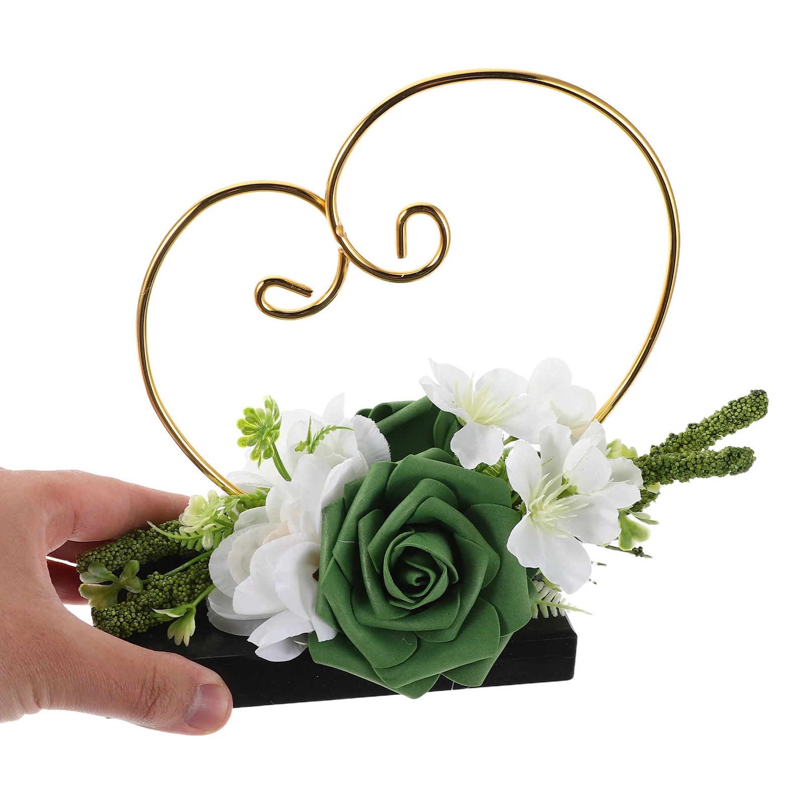

Heart Shaped Ring Holder Minimalist Jewelry Organizer Stand Faux Flower Decoration for Weddings Parties Earring Display Rack