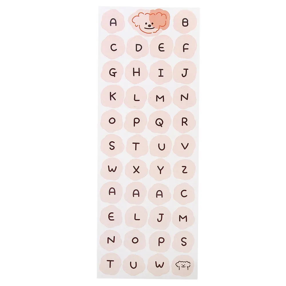 Journal Scrapbooking English Letter Label Sticker Cartoon Dog Sticker Alphabet Stationery Sticker English Uppercase Lowercase