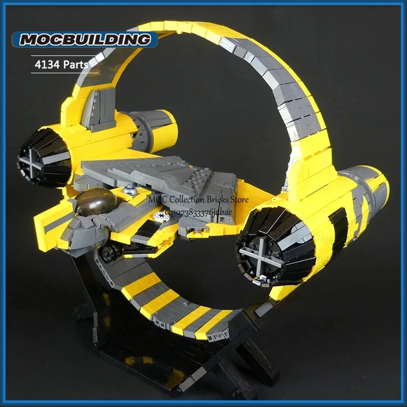 مشهد الفيلم MOC اللبنات الدائري مع ستارفايتر على الوقوف التكنولوجيا الطوب النقل ألعاب تعليمية إبداعية هدايا عيد الميلاد #6