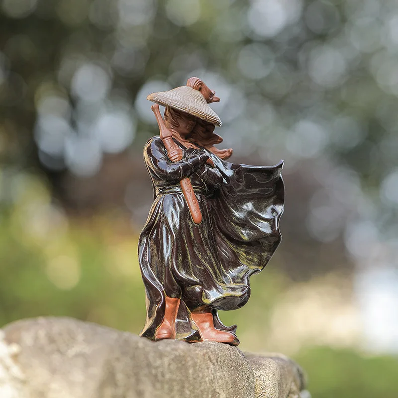 CZ Hanjiang Lonely Shadow Jianghu Old Man Wulin Swordsman Ancient Style Knight Home Decoration Ceramic Crafts view 2