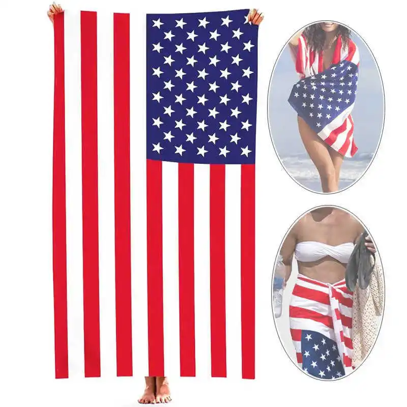 Microfiber Beach Towel USA Flag Design Travel Bath Towels For Adults 70x150cm Quick Drying Fast Absorbent Sport Gym Washcloth